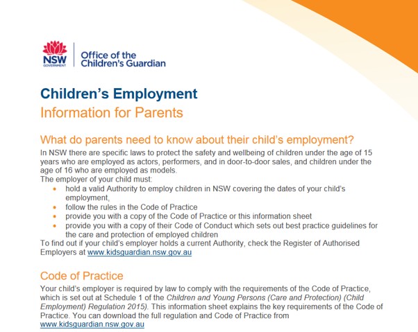 Children and Young Persons Code of Conduct